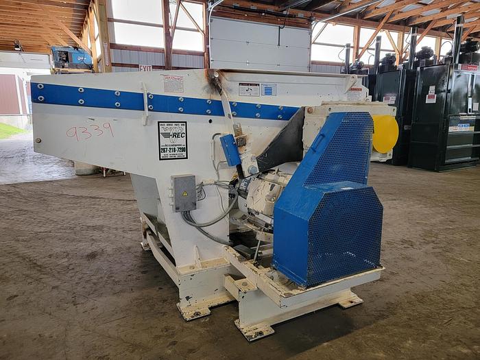 Used 2008 VECOPLAN RG 52 / 100 SINGLE SHAFT SHREDDER 100HP with Discharge Conveyor and High Dump
