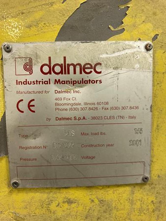 Used DALMEC TYPE MSSROLL MANIPULATOR MAX. LOAD 155LBS. 2001