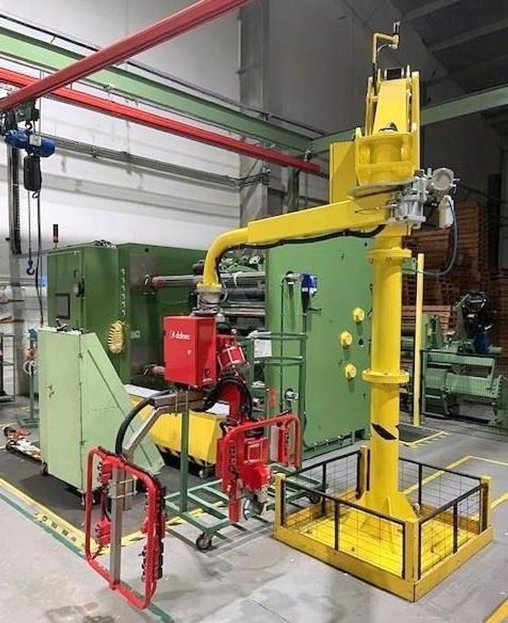 Used 72" WIDE PARKINSON TECHNOLOGIES MODEL 845 DUPLEX SLITTER REWINDER