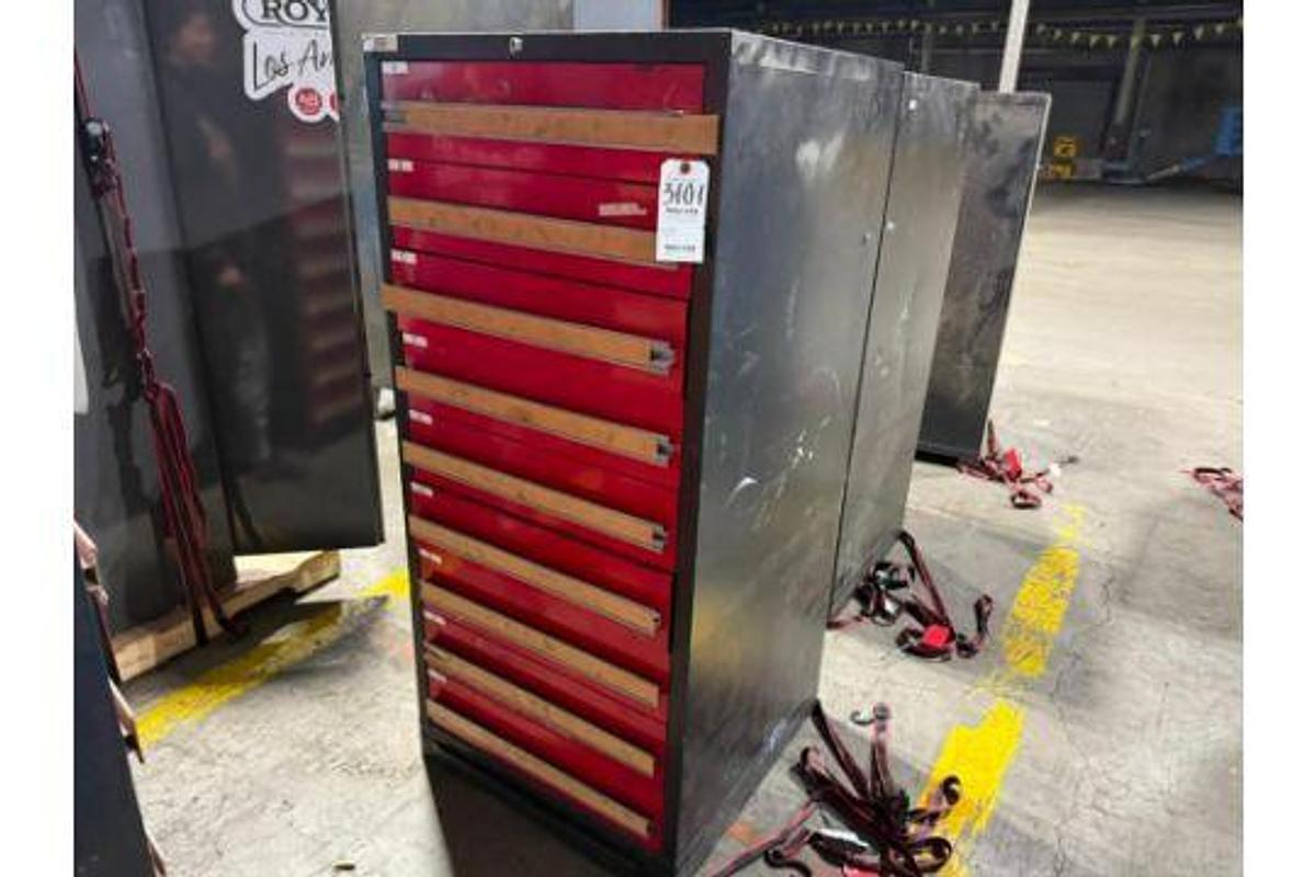 Used INDUSTRIAL 9 DRAWER TOOL CABINET CONTENTS NOT INCLUDED