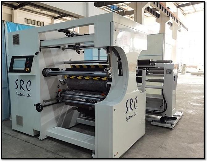 Used 40" WIDE SRC SYSTEMS MODEL 1060CS DUPLEX CENTER SURFACE SLITTER