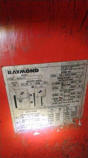 Used RAYMOND 752-R45TT / 752R45TT ELECTRIC NARROW AISLE SINGLE REACH TRUCK MANUFACTURED 2019