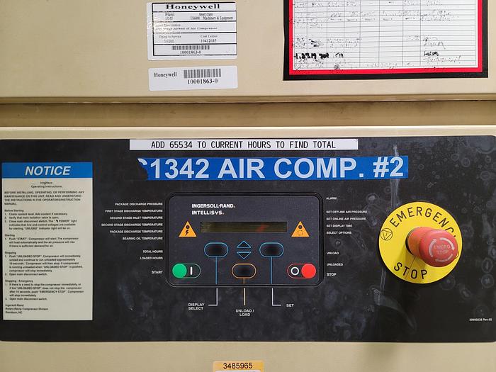 Used 125 HP INGERSOLL-RAND OIL-FREE ROTARY SCRW AIR COMPRESSOR