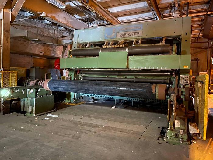 Used 169" JAGENBERG VARISTEP 65 TWO DRUM SLITTER REWINDER