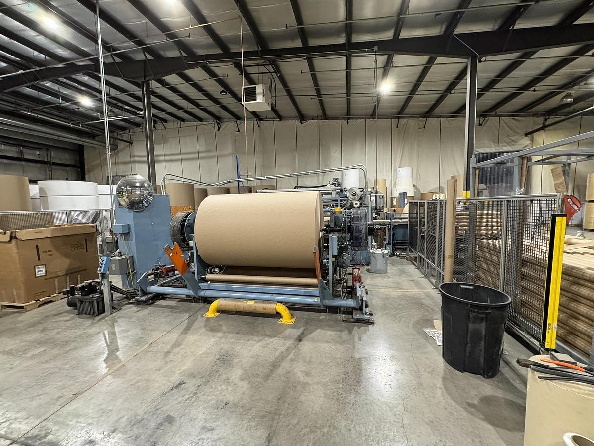 Used 72" WIDE JENNERJAHN MODEL SRA-72 COUNTER ROLL SLITTER REWINDER