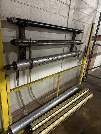 Used 62" BF PERKINS TWO DRUM SLITTER REWINDER