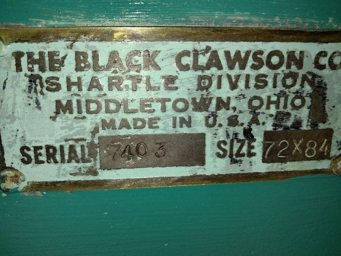 Used BLACK CLAWSON SIZE 72 DiA. X 84  WIDE PAPER ROLL SPLITTER WITH 20 HP - PENDING