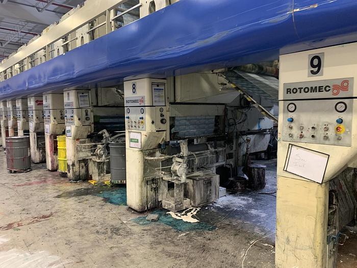 Used 40" ROTOMEC MODEL RS 4003 10 COLOR ROTOGRAVURE PRESS (SOLVENT INK) MFG. 2006