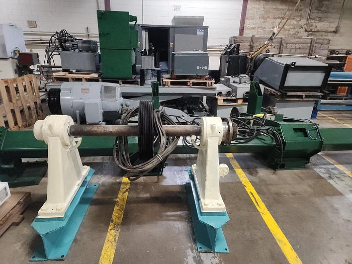 Used 124" LANGSTON TWO DRUM SLITTER REWINDER 60" O.D. REWIND CAPACITY