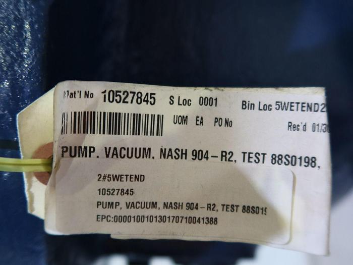 Used NASH MODEL 904-R2 VACUUM PUMP C/I
