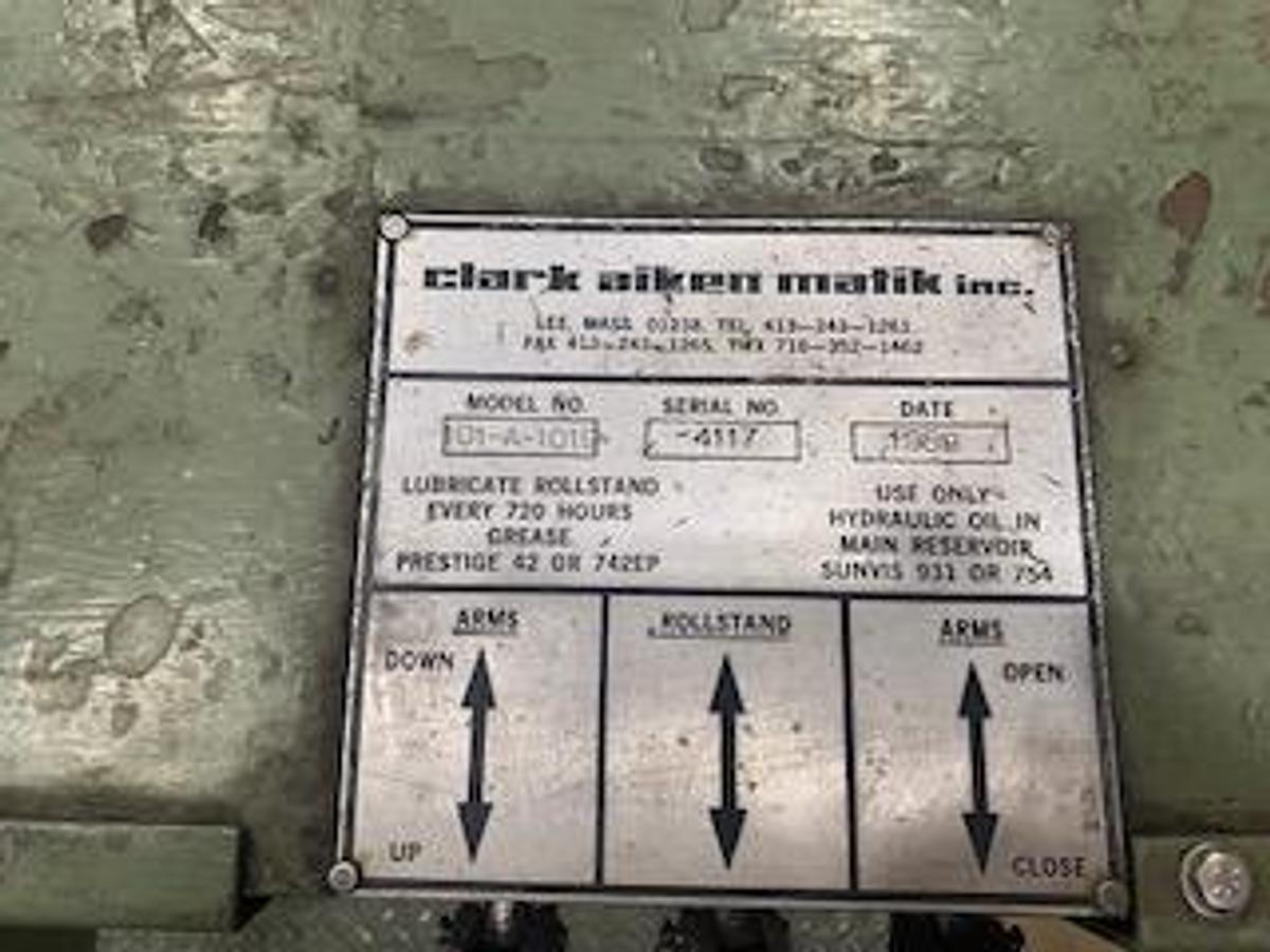 Used CLARK AIKEN 72" W X 72" OD SHAFTLESS FLOOR PICKUP HEAVY DUTY UNWIND STANDS