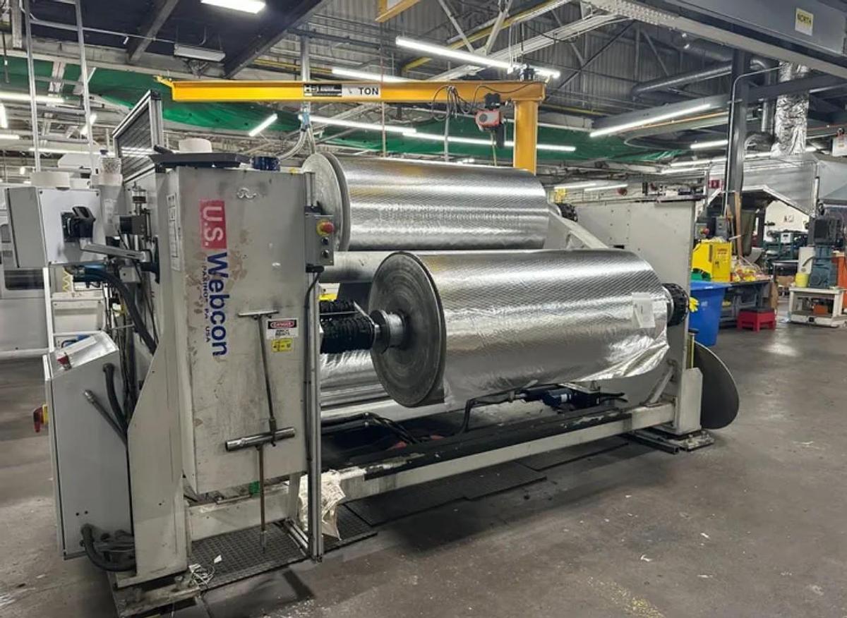 Used 62" WIDE GHEZZI & ANNONI MODEL FA 300 NV FULLY AUTOMATIC TAPE SLITTER MFG 2020