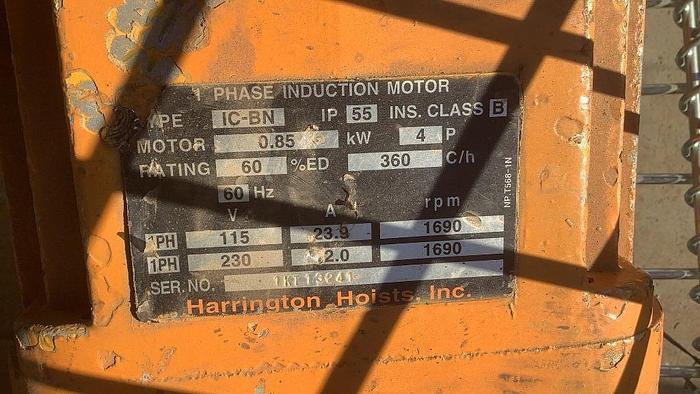Used HARRINGTON HOISTS, INC. 3 TON CRANE