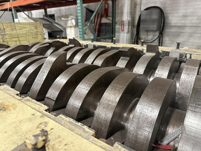 Used 100 HP SSI MODEL M85-H DUAL SHAFT SHREDDER WITH CLEATED REM CONVEYOR - TRUCK TIRES - METALS & MORE PENDING -JA 2/5/25