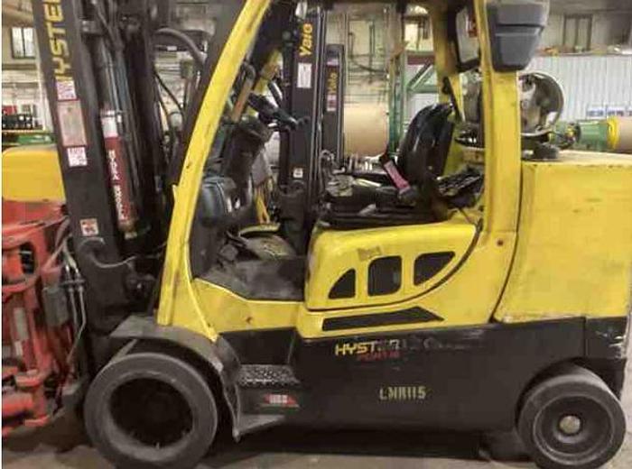 Used 12,000 POUND HYSTER S120FTPRS FORKLIFT WITH BOLZONI PAPER ROLL CLAMP TRIPLE STAGE MAST MFG. 2018 - PENDING JF