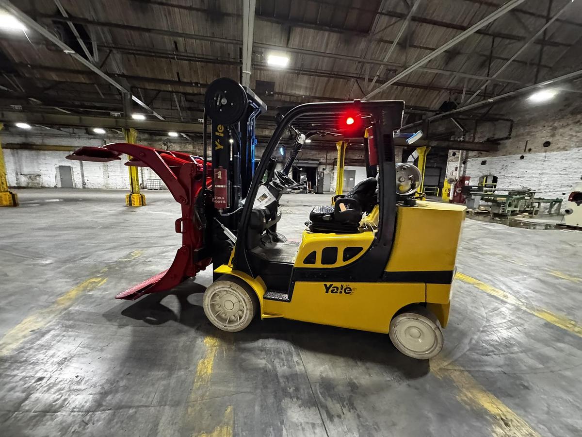 Used 12,000 POUND YALE GC120VXPRS FORKLIFT WITH 72" BOLZONI CLAMP MANUFACTURED 2021
