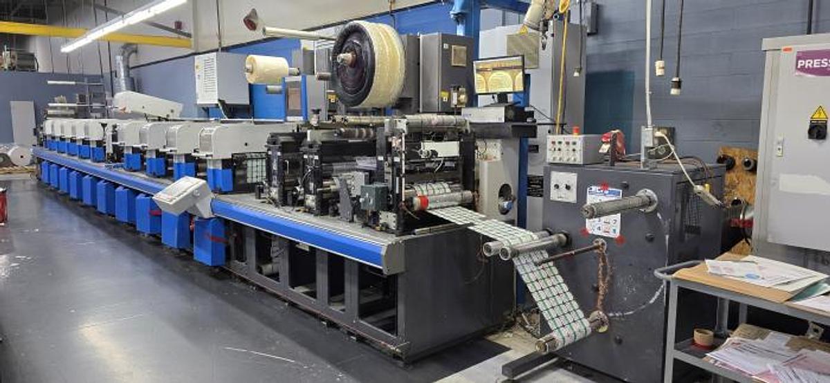 Used 20" WIDE GALLUS EM 510 SERVO DRIVEN 10 COLOR UV FLEXO PRESS