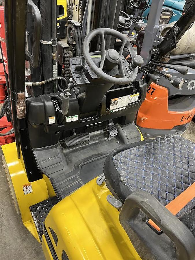 Used 12,000 POUND YALE GLC120VX FORKLIFT WITH 72" BOLZONI CLAMP