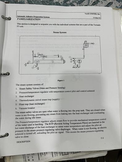 Used VORTEX UNITED STARCH MIXING SYSTEM TORNADO F5, MODEL 0202501 FX3, WITH BATCH HOPPER, BORAX HOPPER, DIGITAL SCALES, CAUSTIC HOPPER