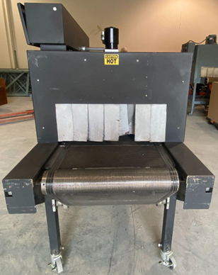 Used TEXWRAP SPARTAN MODEL 2215L COMPACT AUTOMATIC L-BAR SEALER WITH API VV218 SHRINK TUNNEL