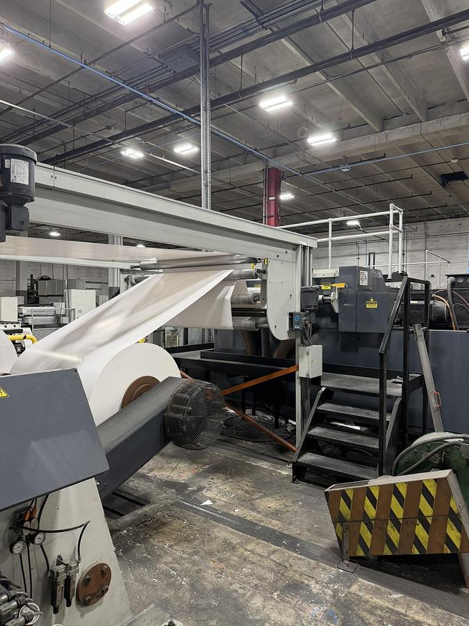 Used 65" WIDE MAXSON MDH DUAL ROTARY SHEETER - FOUR UNWIND STANDS - MANUFACTURED 2014 - PENDING LS