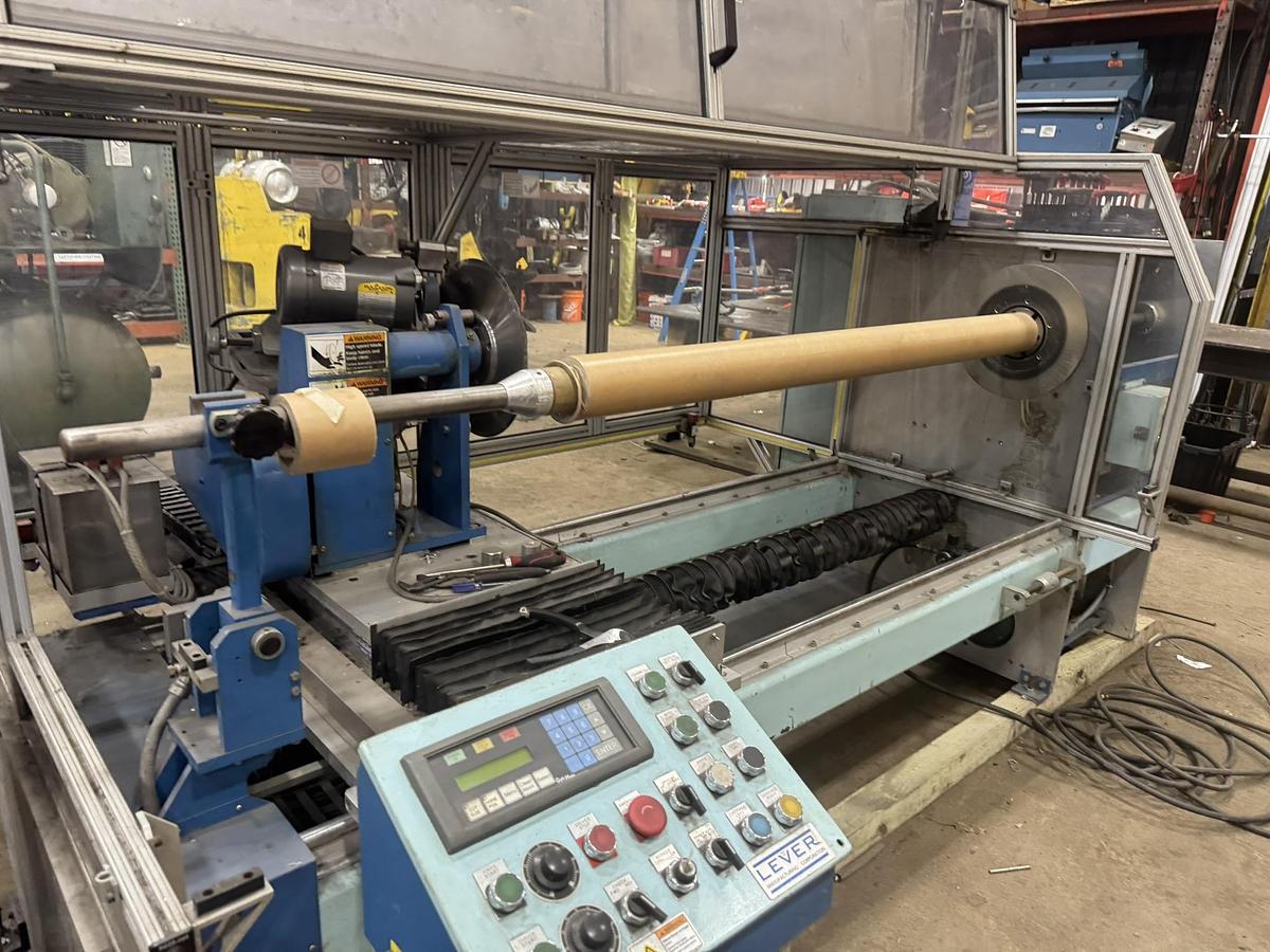 Used 60" WIDE LEVER LS1500 AUTOMATIC SINGLE KNIFE BALONEY CUTTER 16" DIAMETER