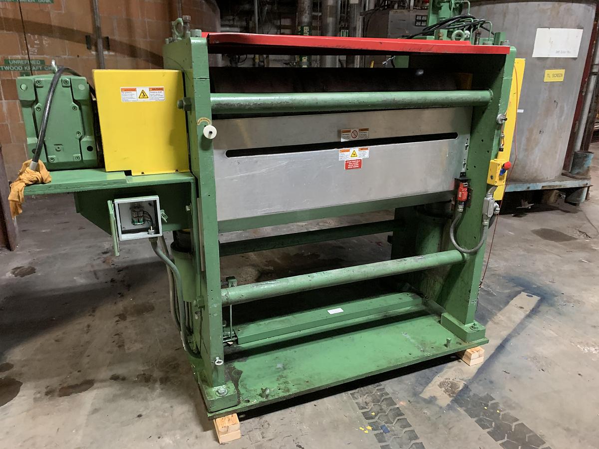 Used 47" WIDE EASTERN ENGRAVING AND MACHINE CO. INC. HYDRAULIC EMBOSSING MACHINE REBUILT 2010