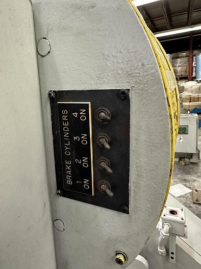 Used 60" WEBCO SHAFTLESS FLOOR PICK UP UNWIND STAND WITH EDGE GUIDE 60" DIAMETER