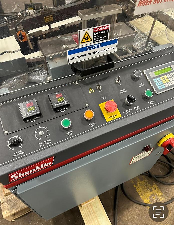 Used SHANKLIN A26A AUTOMATIC L-BAR SEALER WITH CLOSING CONVEYOR