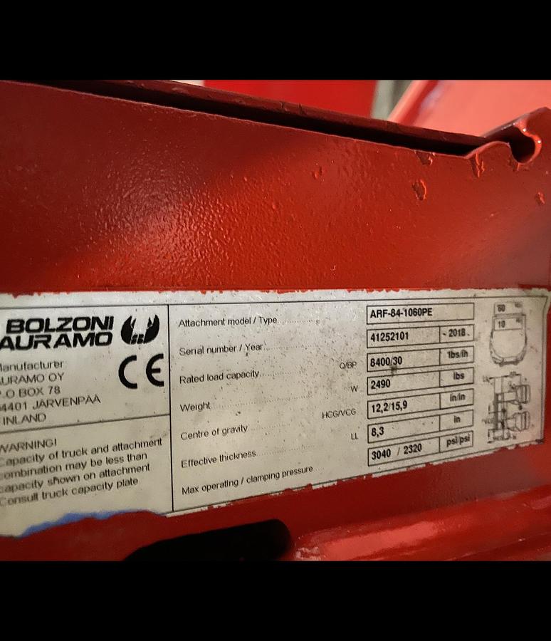 Used 12,000 POUND CAPACITY HYSTER S120FT-PRS FORKLIFT WITH 60" ROLL CLAMP MANUFACTURED 2018