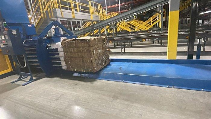 Used AMERICAN HORIZONTAL AUTO-TIE BALER MODEL DC6348-8T30 TWIN 30 HP MOTORS 