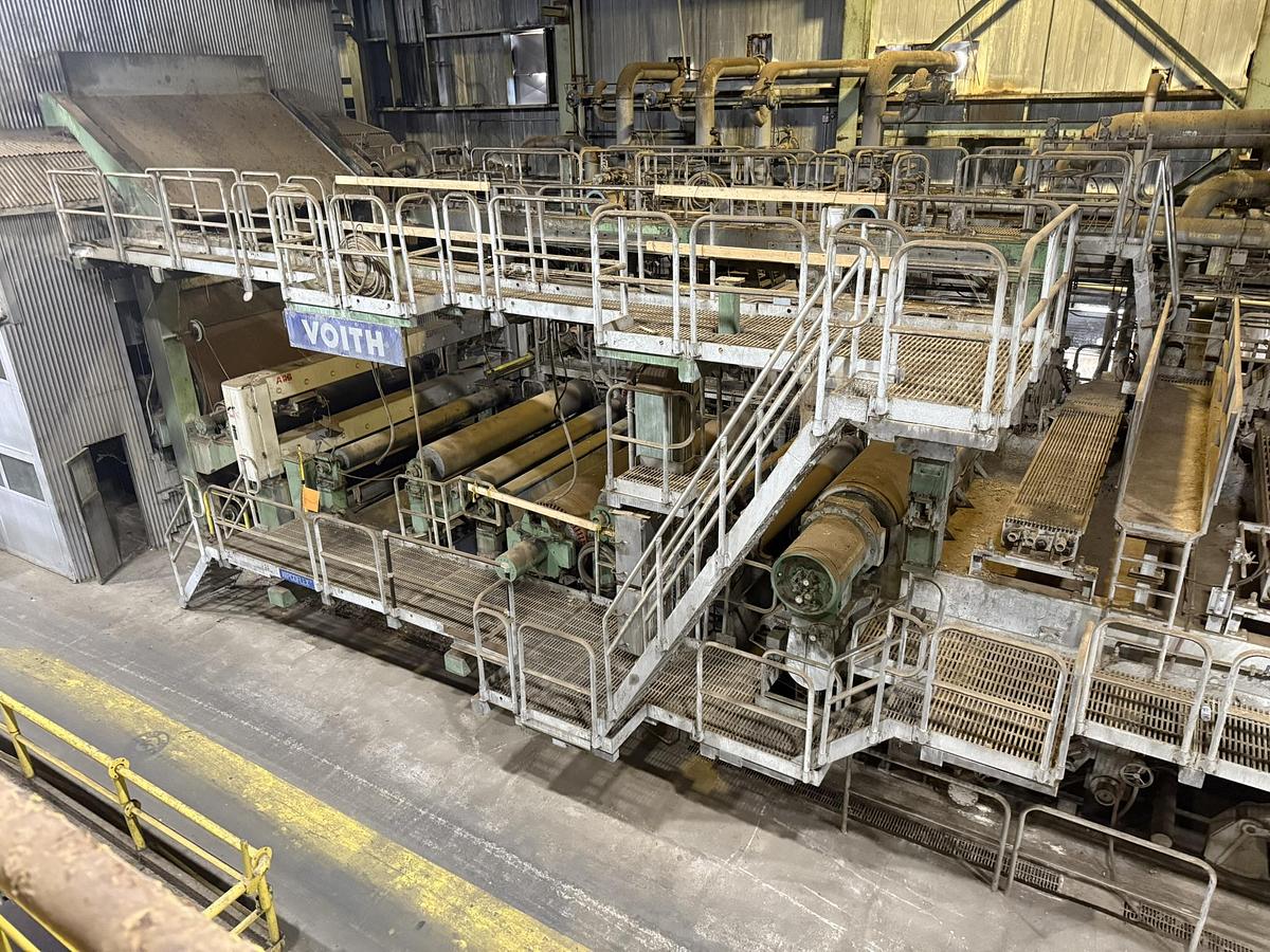 Used 110" (2.8M) VOITH FOURDRINIER PAPER MACHINE (2002) – 72" DIAMETER DRYERS – DUAL SHOE PRESS (GBM)