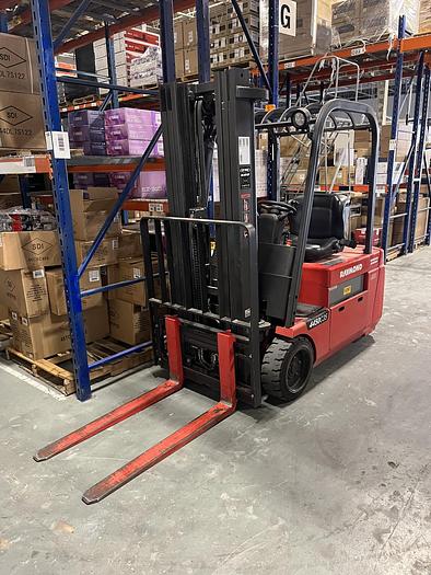Used RAYMOND 445-C35TT 3500LB CAPACITY ELECTRIC FORKLIFT SIDESHIFT 3-STAGE MAST