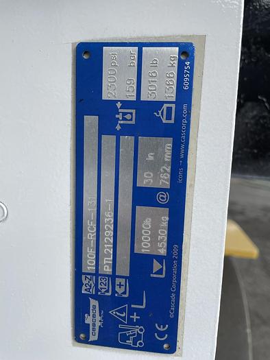 Used 12,000 POUND CAPACITY YALE GLC120VXPRS FORKLIFT WITH 60" CASCADE ROLL CLAMP - PENDING LS