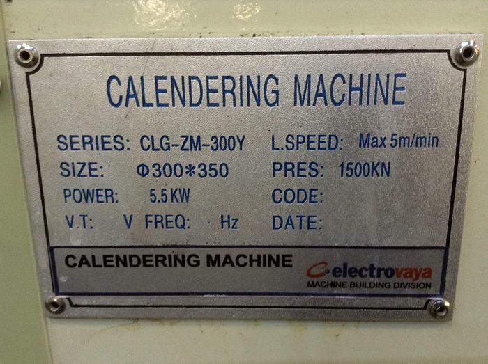 Used 12" WIDE ELECTROVAYA 2 ROLL CALENDARING SYSTEM - PENDING SALE