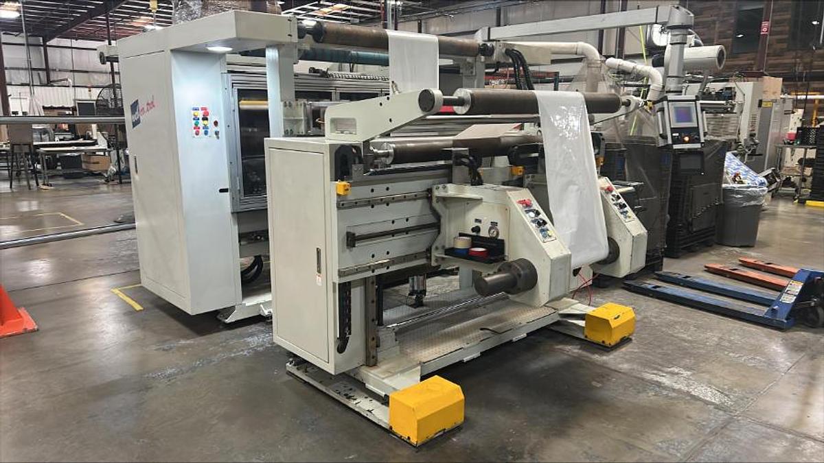 Used 51" WIDE KARLVILLE DUPLEX SLITTER REWINDER MODEL SLIT-JHS-1300 MFG 2013