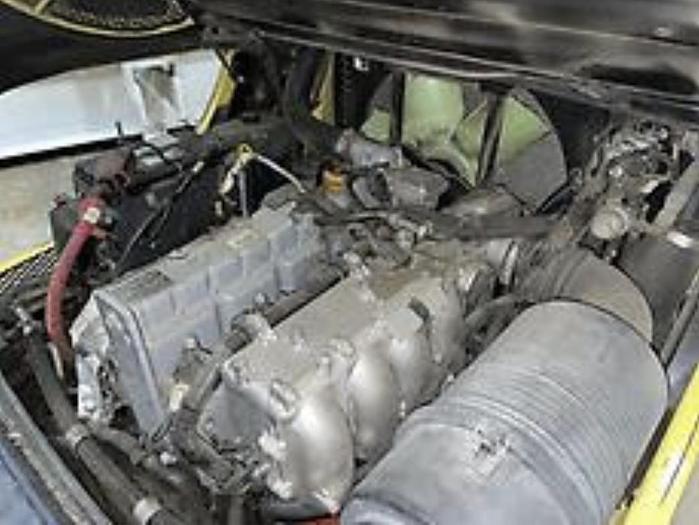 Used 12,000 POUND CAPACITY HYSTER MODEL S120FTPRS ENCLOSED CAB ROLL CLAMP FORKLIFT MFG. 2017