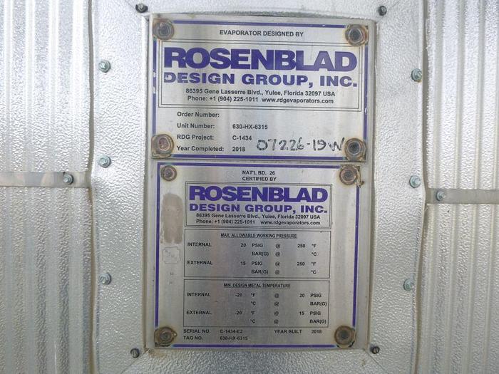 Used ROSENBLAD DESIGN GROUP, INC. MULTI-EFFECT EVAPORATOR SYSTEM MANUFACTURED 2018 - PENDING RF