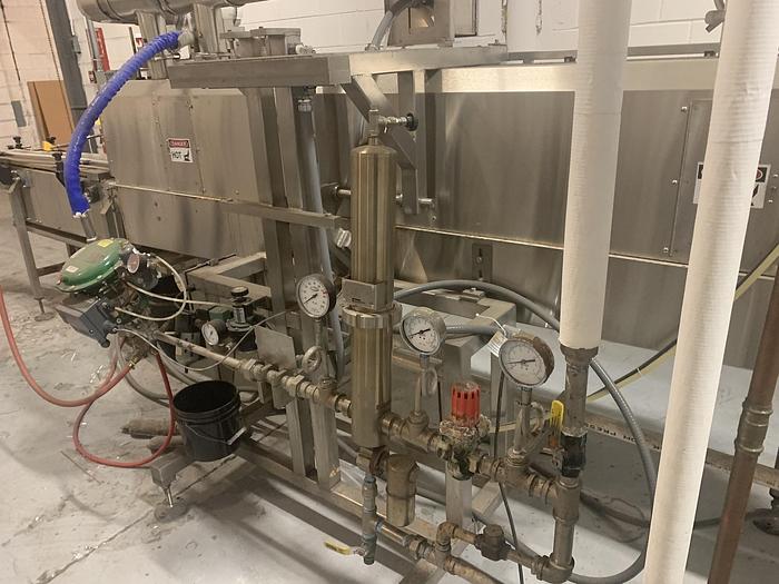 Used Hand Applied PDC Steam Tunnel DUAL ZONE STEAM TUNNEL WITH 16’ X 6’ X 6” LOOP CONVEYOR