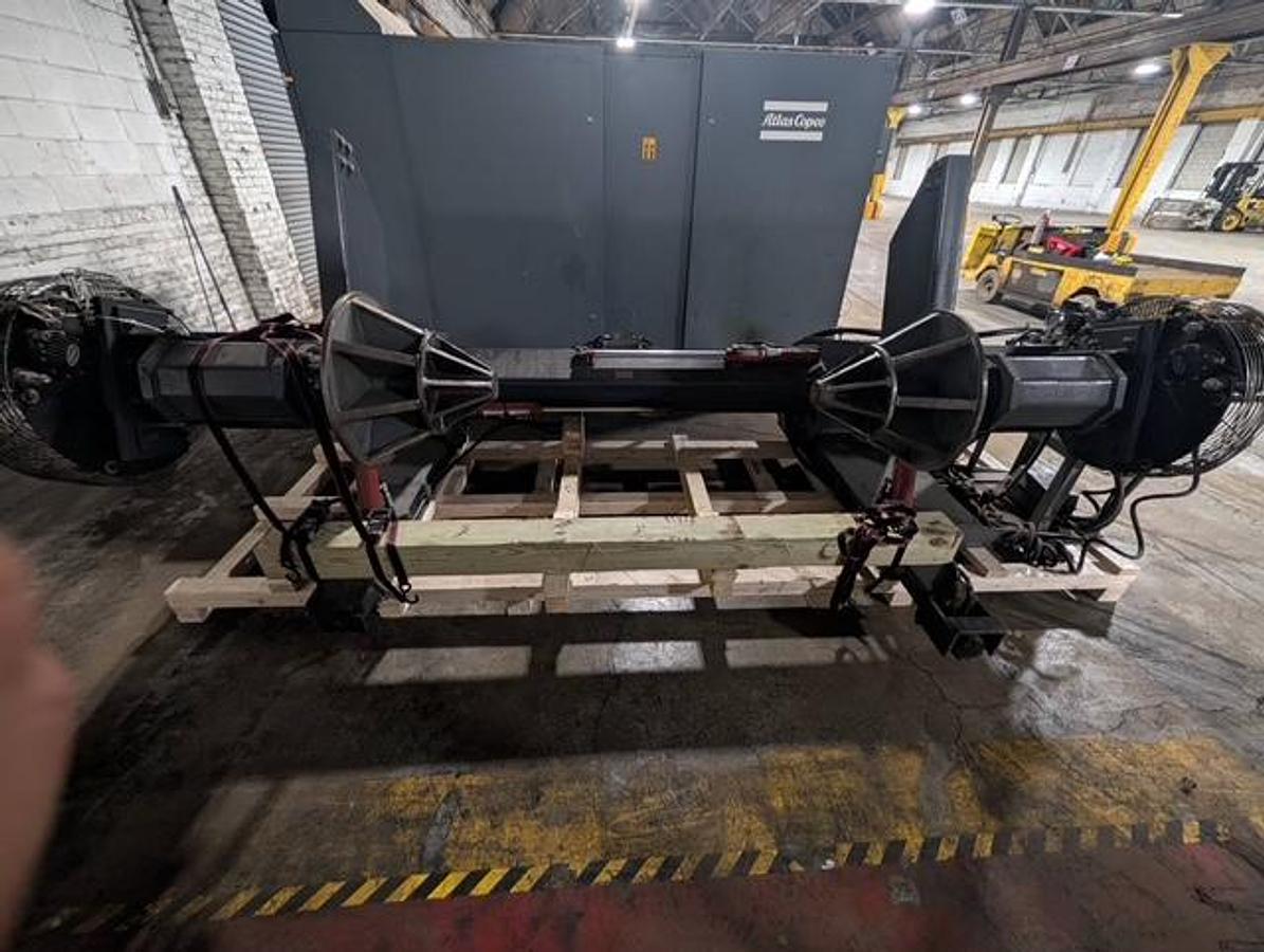 Used 60" WIDE POWELL MDL. EP7260AL SHAFTLESS FLOOR PICK UP UNWIND BACK STAND 72" DIAMETER 3" - 16" CHUCKS PENDING - JA