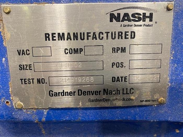 Used NASH MODEL CL3002 VACUUM PUMP 150HP MOTOR REMANUFACTURED 2021