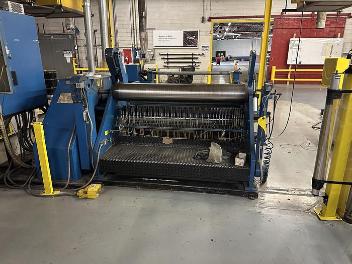 Used 52" SHANKS MODEL 828 DUPLEX SLITTER REWINDER SHEAR AND SCORE SLITTING CAPACITY