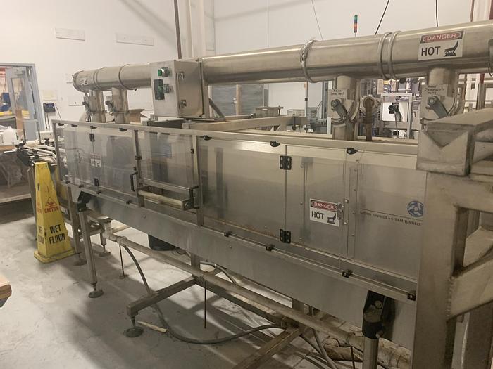 Used Hand Applied PDC Steam Tunnel DUAL ZONE STEAM TUNNEL WITH 16’ X 6’ X 6” LOOP CONVEYOR