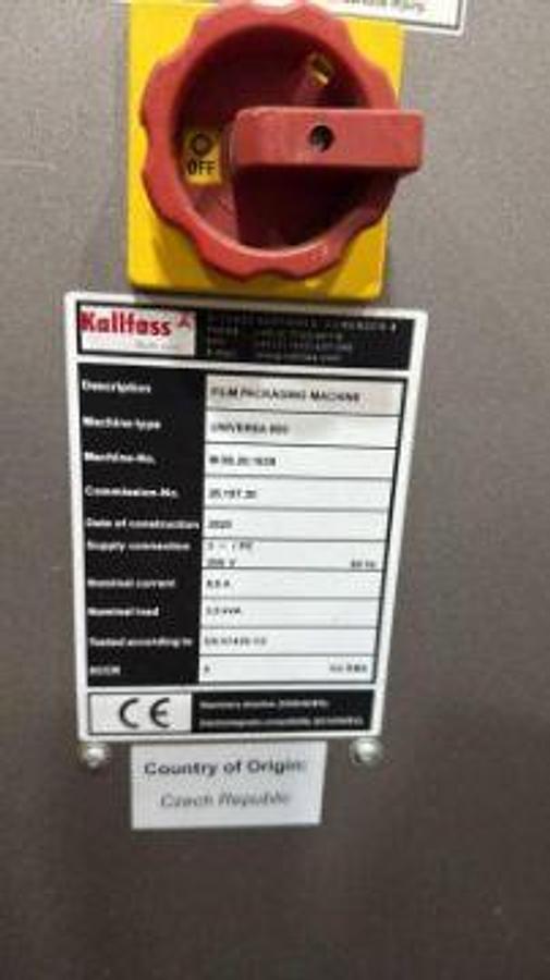 Used KALLFASS UNIVERSA 800 AUTOMATIC SIDE SEL SHRINK WRAP SYSTEM MFG 2020