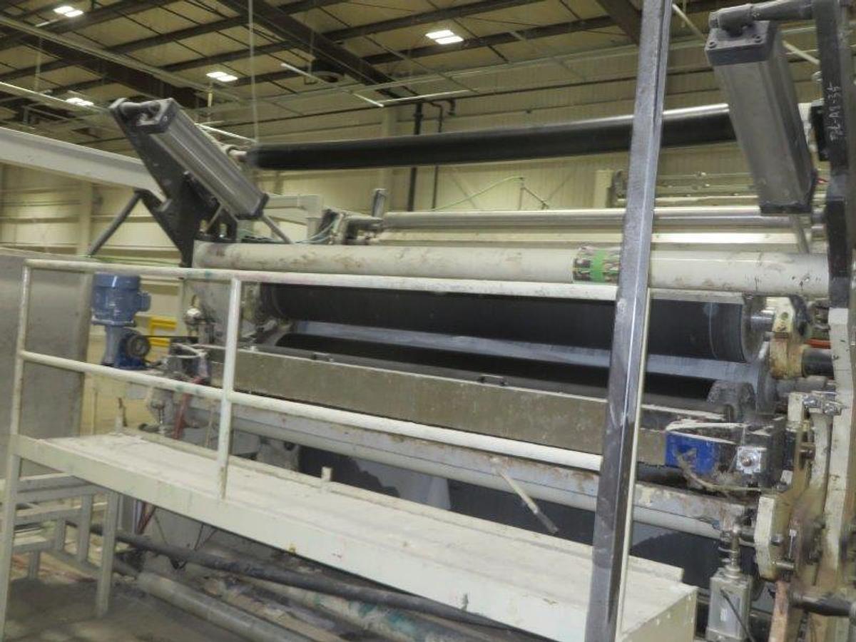 Used 2010 BAOSUO ULTRA COMPACT 102" KITCHEN TOWEL REWINDING LINE WITH LOG SAW AND PACKAGING