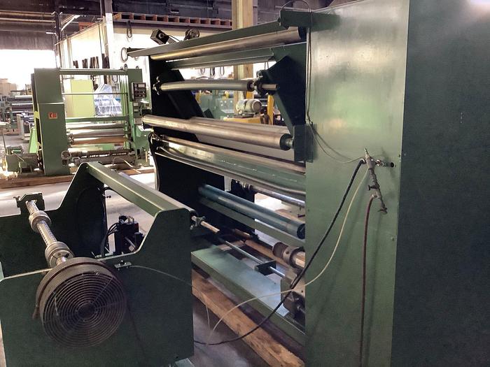 Used 62" WIDE SHAR MANUFACTURING CENTERWIND INSPECTION AND REWIND MACHINE