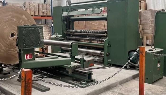 Used 72" WIDE DUSENBERY MODEL 613 COUNTER ROLL REWINDER 16" REWIND DIAMETER - PENDING