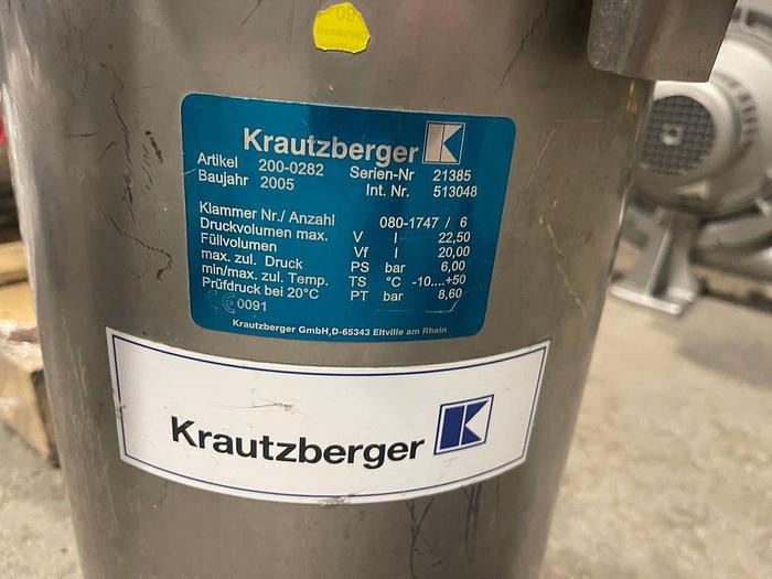 Used KRAUTZBERGER MODEL 200-0282 PRESSURE POT (2) AVAIL.