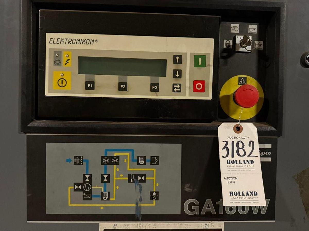 Used ATLAS COPCO GA160W AIR COMPRESSOR WITH ALLEN BRADLEY VFD