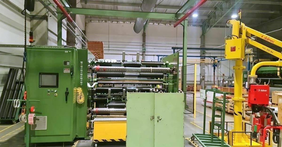 Used 72" WIDE PARKINSON TECHNOLOGIES MODEL 845 DUPLEX SLITTER REWINDER